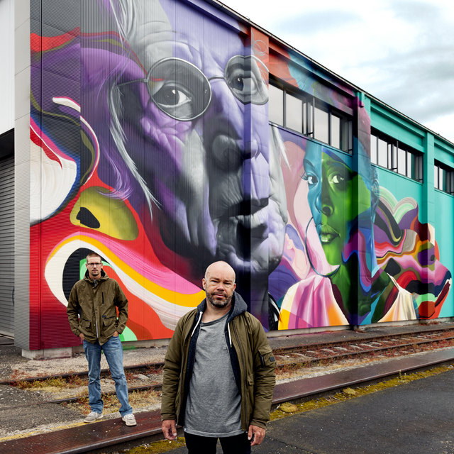 Karski & Beyond haben Gerhard Haderer und Marie Edwige Hartig in einem bunten Porträt verewigt. | Foto: Mural Harbor