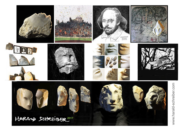 Die Ausstellung mit dem Titel "Sehnsuchtsbilder - Marmorköpfe, Poesie und Steingeschöpfe"