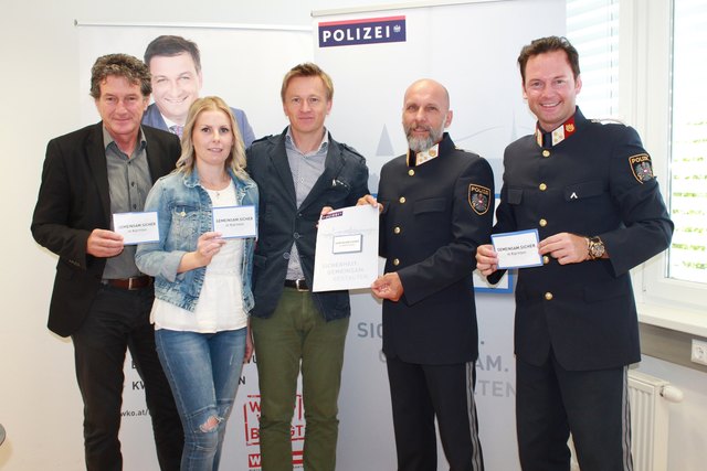 Reinhold Janesch, Nicole Malle, Daniel Orasche, Rudolf Stiff und Günther Kazianka (v. li.) bei der Presseinformation