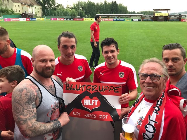 RWR mit den Teamkickern Baumgartlinger und Junuzovic.