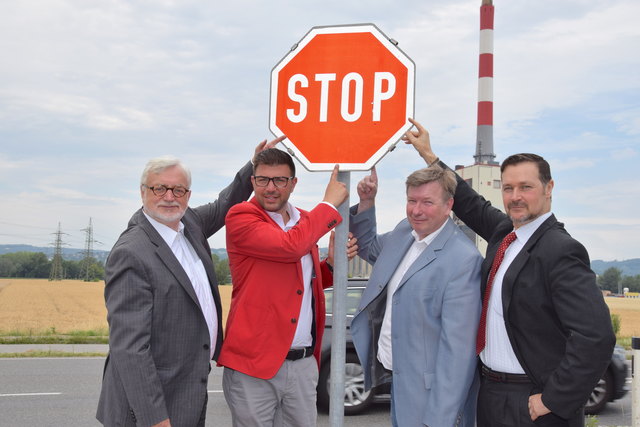 SPÖ will die Post zu einem alternativen Standort "überreden": Hans Christian Schick, Martin Peterl, Martin Kernreiter und Christoph Baumgärtel.