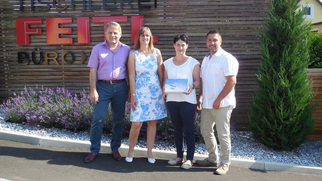 Von links nach rechts: Josef Feitl, Michaela Hirczy (AMS), Eva Binder, Harald Braun (AMS)