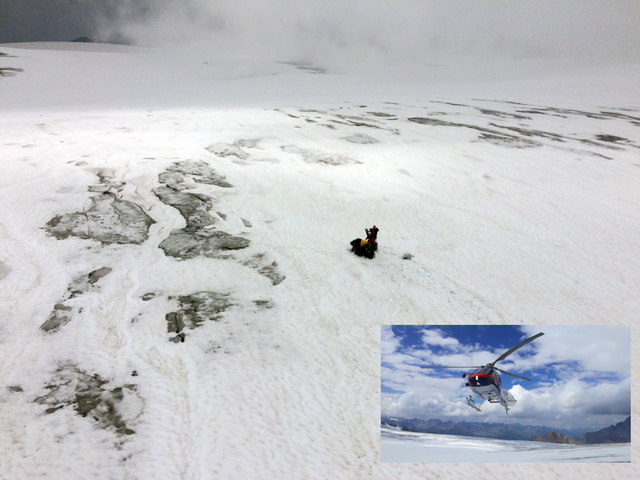 Kaunertal-Weißkamm: Personenrettung am Gepatscherferner. | Foto: ZOOM.TIROL