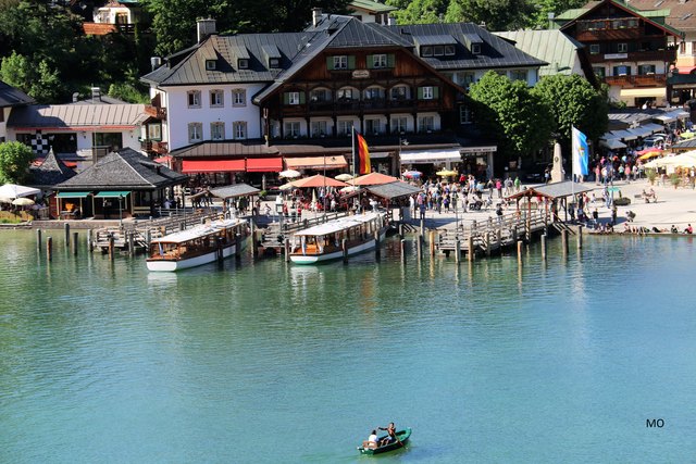 Blick vom Cafe Malerwinkel auf die Anlegestelle Schönau am Königssee