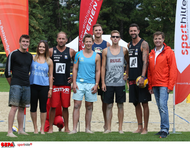 VIENNA,AUSTRIA,15.JUL.17 - SPORTHILFE, BEACH VOLLEYBALL - Sporthilfe Charity Beachvolleyball Trophy. Photo: GEPA pictures/ Mario Kneisl