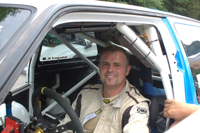 Der Motorsportler Karl Schagerl triumphierte als Lokalmatador bei der Bergrallye auf der Steinleiten in St. Anton an der Jeßnitz mit einer hervorragenden Leistung und konnte das Rennen für sich entscheiden. | Foto: privat