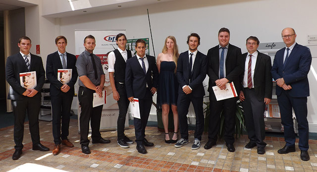 Das BFI NÖ gratuliert den erfolgreichen AbsolventInnen Ganser Dominik, Holzinger Michael, Klauser Marcel, Nowotni Christopher, Rappersberger Tanja, Ratay Laurenz, Sauprügl Alexander und Sindhuber Tony und wünscht ihnen weiterhin viel Erfolg!