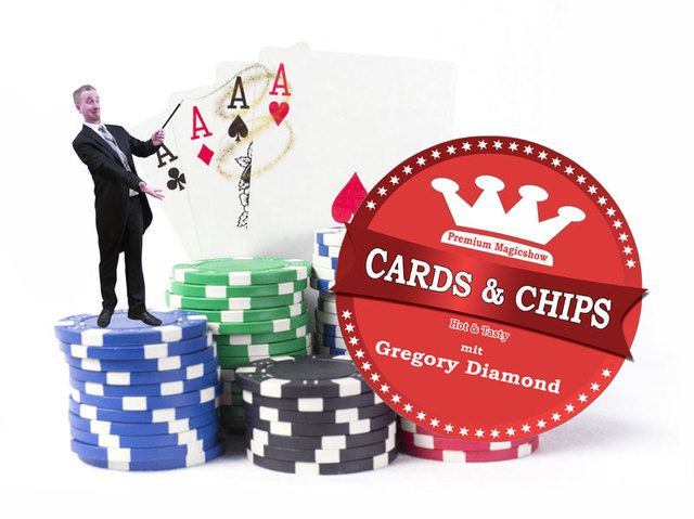 4 aces and poker chips on white background