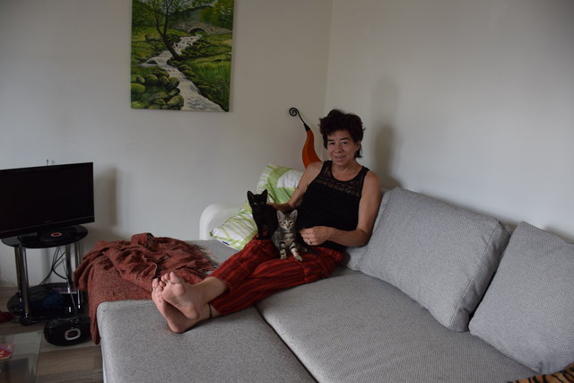 Karin S. und ihre beste Therapie: die beiden Katzen Minnie und Maus