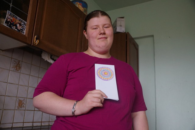 Diese Karte hat Nadine Raab in der Bastelwerkstätte der Lebenshilfe gebastelt.