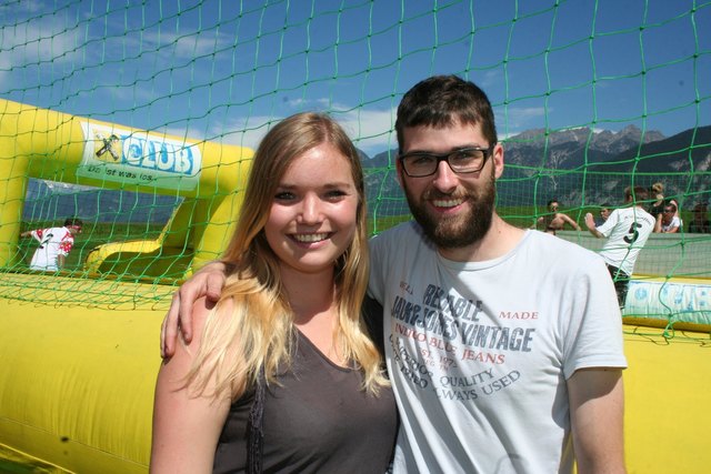 Freuten sich über ein gelungenes Turnier: Lisa Schwaninger und Lukas Hell von der JB Axams