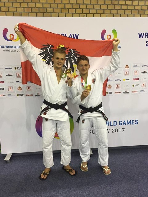 Niko Bichler und Sebi Vosta feierten im November 2017 den Sieg bei den World Games in Polen.