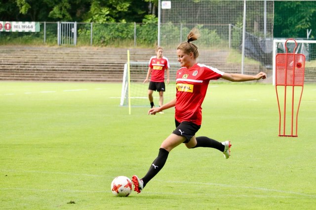 Das Nationalteam beim Training - am Donnerstag wird es ernst im Halbfinale. | Foto: ÖFB