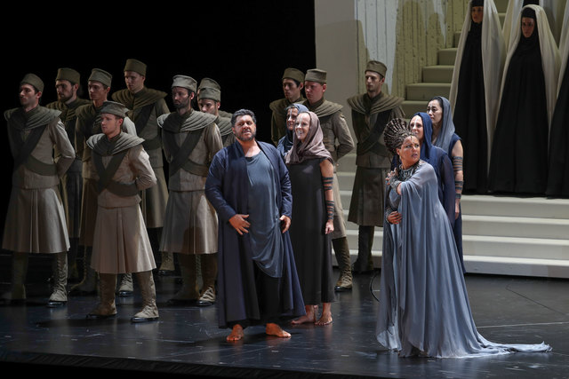 Salzburger Festspele 2017Fotoprobe "AIDA" im Großen Festspielhaus SalzburgFoto: Franz Neumayr      3.8.2017Im Bild Anna Netrebko als Aida und Luca Salsi als Amonasro