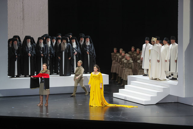 Salzburger Festspele 2017Fotoprobe "AIDA" im Großen Festspielhaus SalzburgFoto: Franz Neumayr      3.8.2017Im Bild Ekaterina Semenchuk als Amneris (gelbes Kleid)