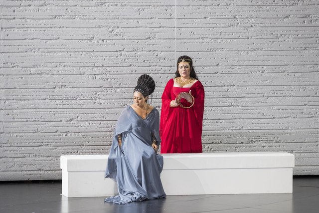 Fotoprobe Giuseppe Verdi AIDA Foto: Neumayr/Leo 01.08.2017 Vittoria Yeo (Aida) und Jekaterina Sementschuk (Amneris)