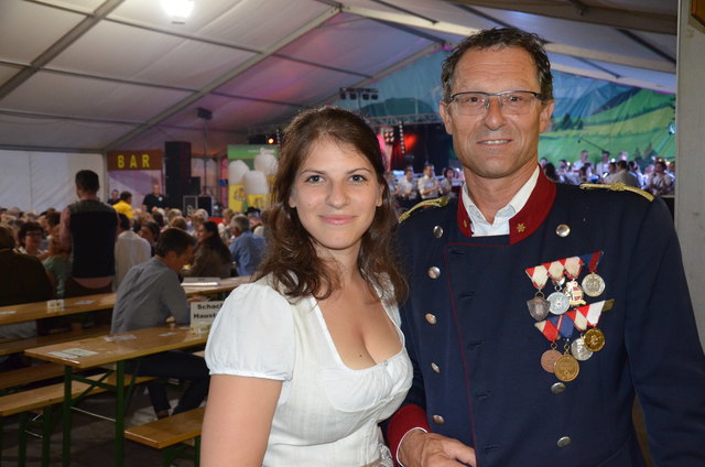 Kommerzialrat Leutnant Josef Habersatter und Tochter Katharina vom Hotel Gut Weissenhof in Radstadt.