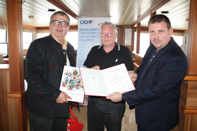 Wolfgang Hatvan wurde für 40-jährige Mitgliedschaft geehrt. | Foto: ÖGB