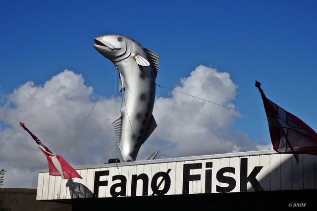 Ein Fischgeschäft auf der dänischen Insel Fanø