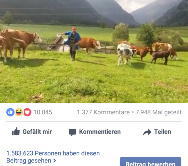 Weit über eineinhalb Millionen Menschen haben das Video von Petutschnig Hons auf Facebook gesehen | Foto: KK/Petutschnig Hons