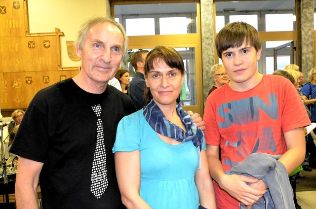 Labo Jaksa mit Gattin Nusa Podgornik und Sohn Zwen