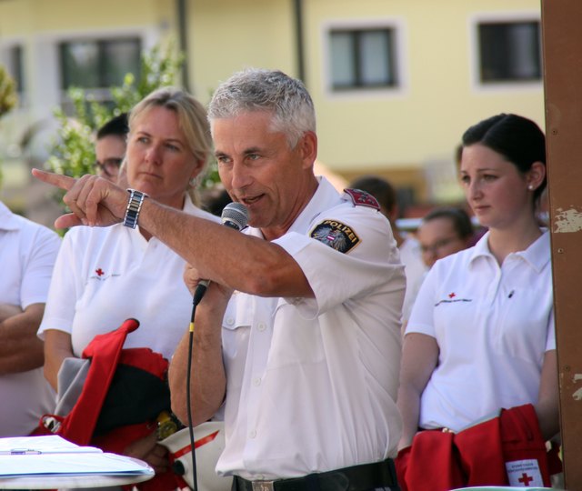 Gr.Insp. Erwin Vögele moderierte die Leistungsschau der Blaulichtorganisationen in Imst