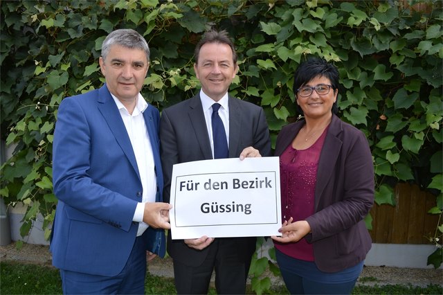 Stolz auf den Verhandlungserfolg zeigen sich die ÖVP-Vertreter LAbg. Walter Temmel, NR-Abg. Nikolaus Berlakovich und BR Marianne Hackl.