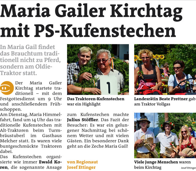 WOCHE Villach KW 35 - Josef Ettinger Link zum Beitrag: https://www.meinbezirk.at/2221928