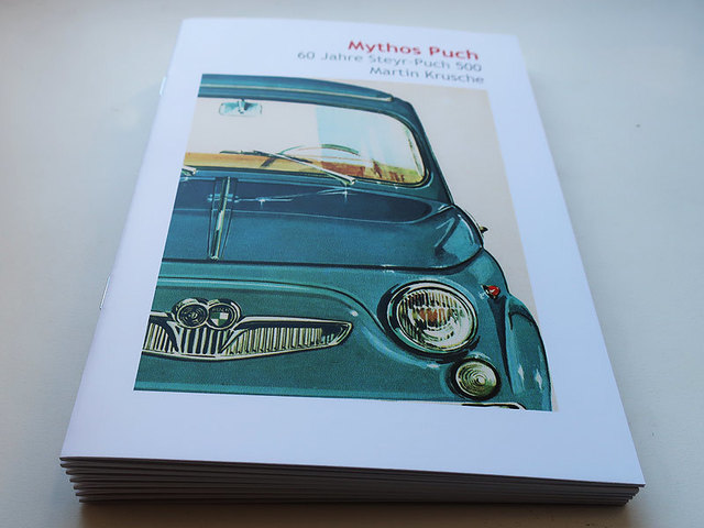 Das Jubiläumsheft "60 Jahre Steyr-Puch 500" ist in der Gemeinde gratis erhältlich.