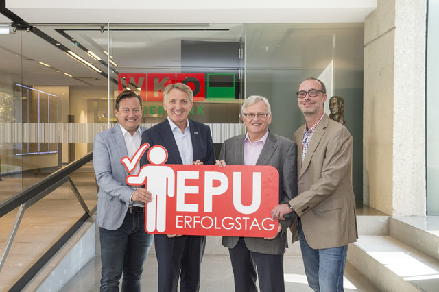 Gemeinderat Kurt Egger, WKO Steiermark Präsident Josef Herk, SFG Geschäftsführer Burghard Kaltenbeck und EPU Beiratsvorsitzender Dominic Neumann freuen sich auf die vierte Auflage des Erfolgsformats, zu dem auch heuer wieder rund 1.000 Besucher erwartet werden | Foto: Foto Fischer