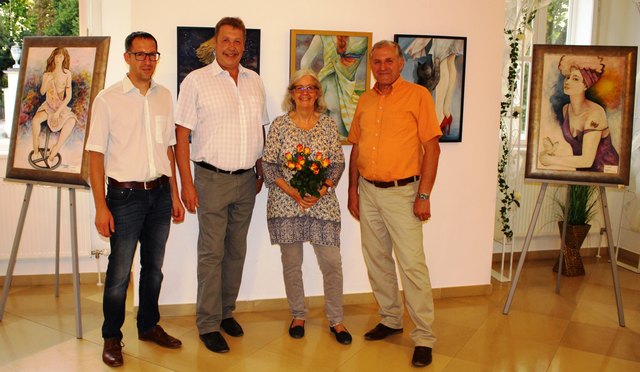 Gemeinderat Florian Huysza, Bürgermeister Josef Tatzber, Künstlerin Eva Ziolkowski und KTV-Obmann Hans Huysza. | Foto: KTV/ Tischler