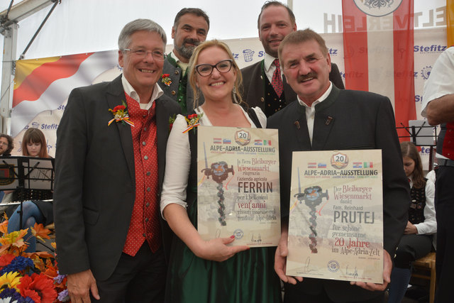 20 Jahre am Bleiburger Wiesenmarkt: Familie Ferrin (COdroipo) und Familie Prutej