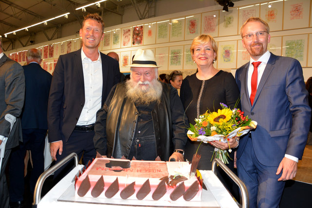 Michael Karrer, Hermann Nitsch, Barbara Schwarz und Peter Fritz