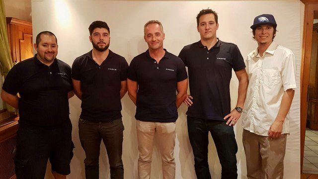 Coaching Team der Blue Hawks vlnr: Danny Ubell, Matthias Mörth, der neue Headcoach Gerhard Lutz, Matthias Wolk und Philipp Wied