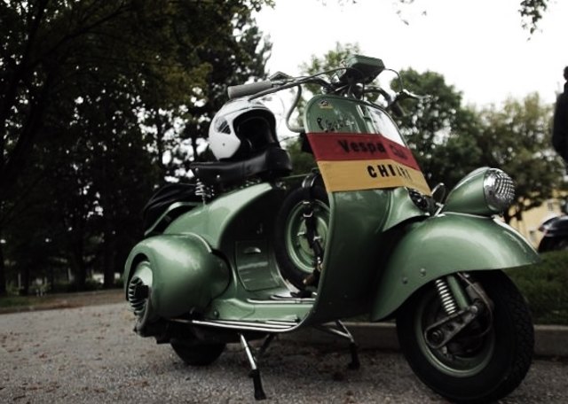 Aus Italien angereist: Vespa BJ 1952. Wert rund 20.000,- Euro.