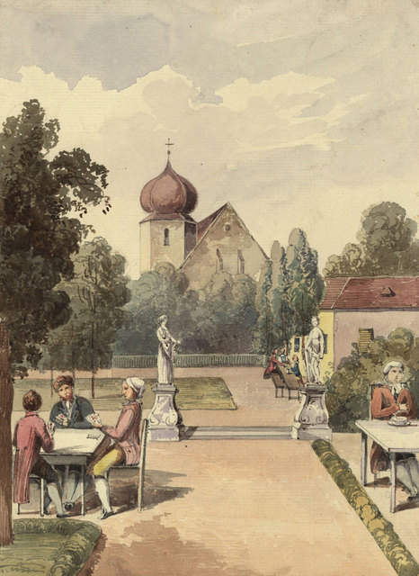Badhausgarten in Heiligenstadt um 1802 von Georg Anton Kölbl gemalt | Foto: Wien Museum