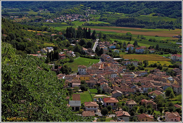 Der Blick auf den alten Ortskern von Cison di Valmarino
