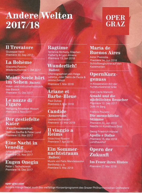 Ein Teil vom bunten Programm der Oper Graz.