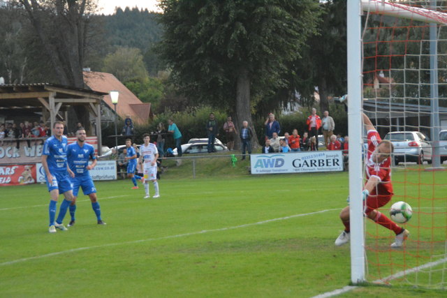 Hier war der Ball über der Linie - aber der 4. Streich blieb den Pinkafeldern wegen Abseits verwehrt.