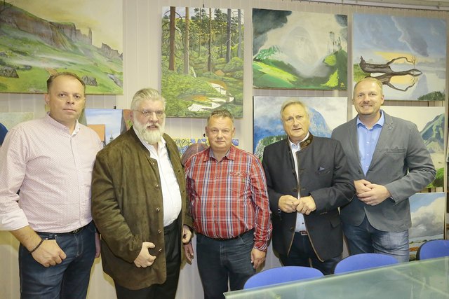 Vizebgmstr Manfred Repolust, Soslan Aliatasi, LAbg Christian Cramer, NAbg Sepp Riemer, STR Markus Leinfellner | Foto: Lindinger