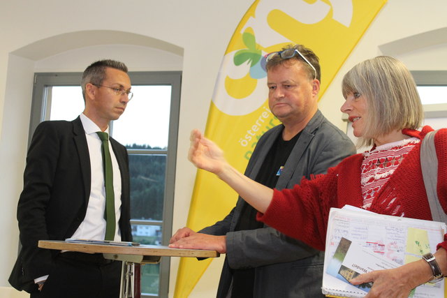 Mario Winkler (Hagelversicherung), Moderator Helmut Eder und Gerlind Weber (BOKU Wien).