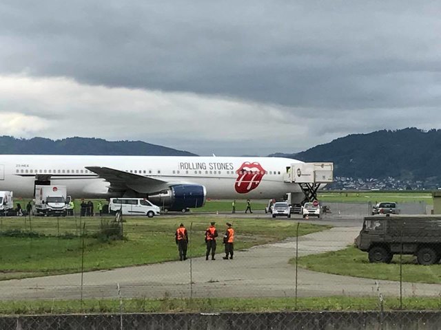Der Privatjet der Stones am Freitag in Zeltweg. Foto: Liebminger