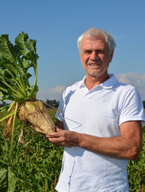 Karl Neubauer rechnet bei Zuckerrüben mit geringer Ernte.	   Foto: jm