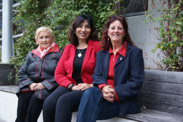 Setzen sich für gleichen Lohn für gleichwertige Arbeit ein: Brigitte Trötzmüller, Selma Yildirim und Helga Fink (v.l.).