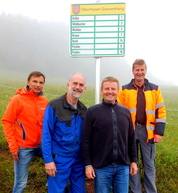 Bgm. Karlheinz Schuster, Wi-Hofleiter Fritz Prattes, OT-Bgm Martin Povoden und Erich Wildbacher. | Foto: KK