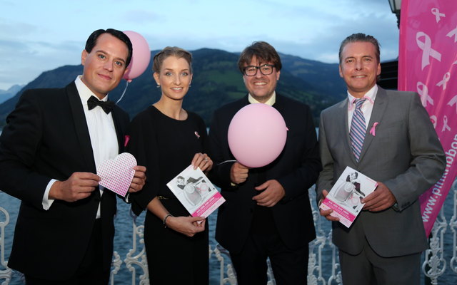 Entertainer Gregor Glanz, ORF Moderatorin Carina Schwab, Krebshilfe Geschäftsführer Mag. Stephan Spiegel, Casino Zell/See Dir. Paul Vogel.