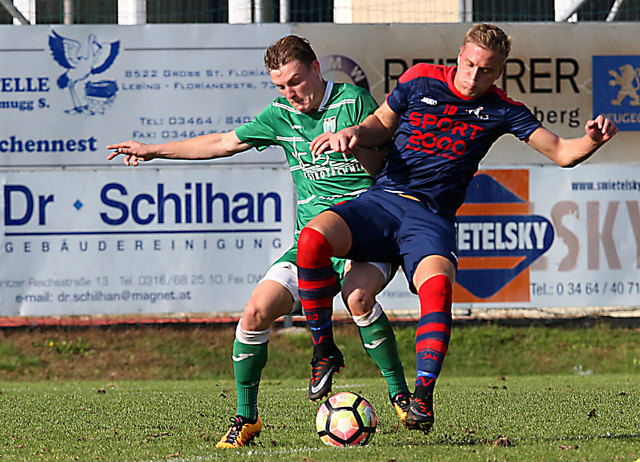 Florian Thomann (rechts, gegen Markus Edegger) und Bad Gams spielten ein starkes Derby gegen Groß St. Florian. | Foto: Franz Krainer