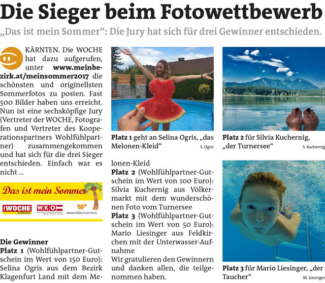 WOCHE Kärnten KW 39 - Bildersammlung Link zum Beitrag: https://www.meinbezirk.at/2258764