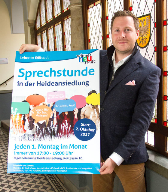 Sozialstadtrat Michael Schnedlitz freut sich auf viele Ideen und Verbesserungsvorschläge von den Bewohnerinnen und Bewohnern der Heideansiedlung.