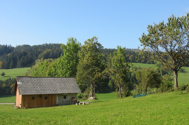 Traditionell im Herbst Dirndl ernten und Obst dörren